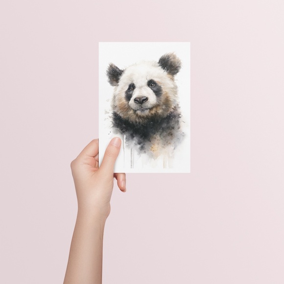 Watercolor Panda Bear Wall Art Print Poster Ilustration - Umframed - Picture 5 of 5